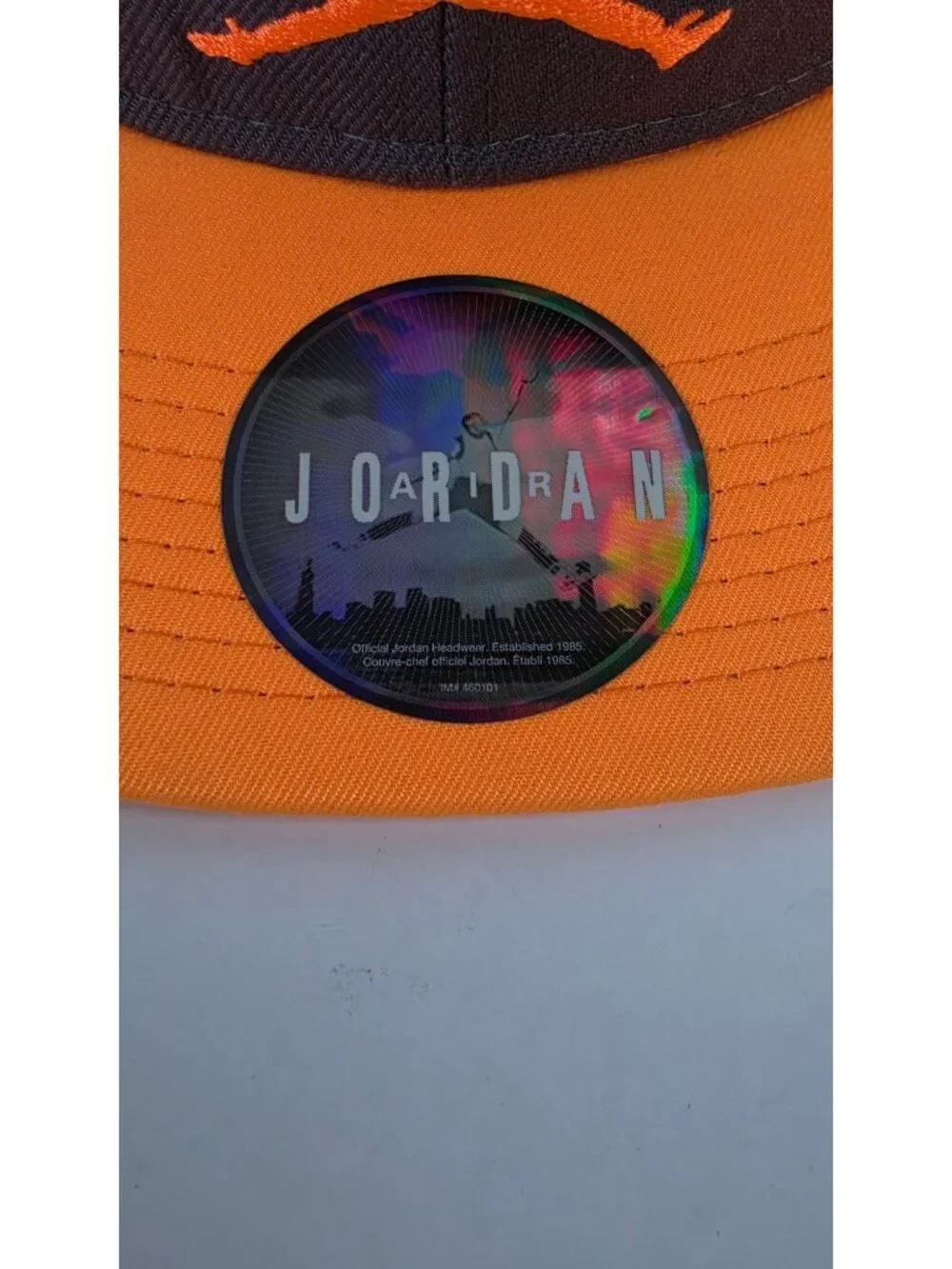 NIKE AIR JORDAN TRUE JUMPMAN SNAPBACK HAT GRAY ORANGE FLAT BRIM BASEBALL CAP OSF